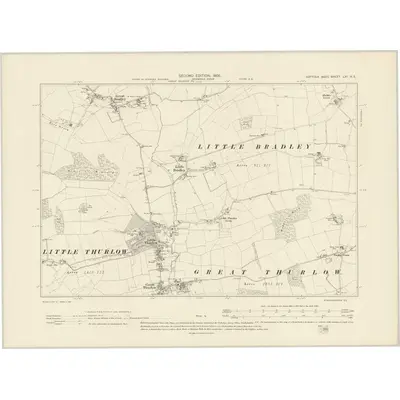 1902 Map of Suffolk LXI.NE, 1905 Print