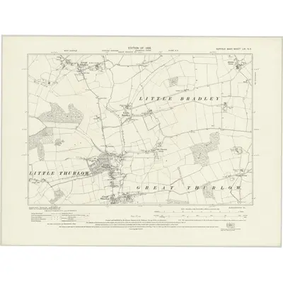 1924 Map of Suffolk LXI.NE, 1928 Print