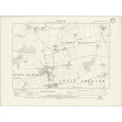 1924 Map of Suffolk LXI.NE, 1933 Print