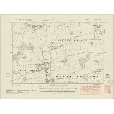 1949 Map of Suffolk LXI.NE, 1950 Print