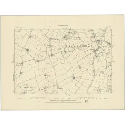 1884 Map of Suffolk LXII.NW, 1885 Print