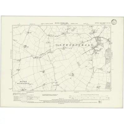 1902 Map of Suffolk LXII.NW, 1933 Print