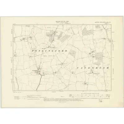 1902 Map of Suffolk LXII.SE, 1905 Print