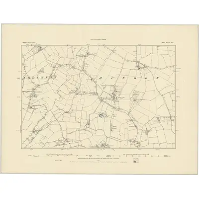 1884 Map of Suffolk LXII.SW, 1885 Print