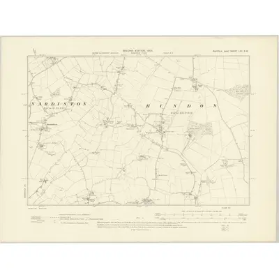 1902 Map of Suffolk LXII.SW, 1905 Print