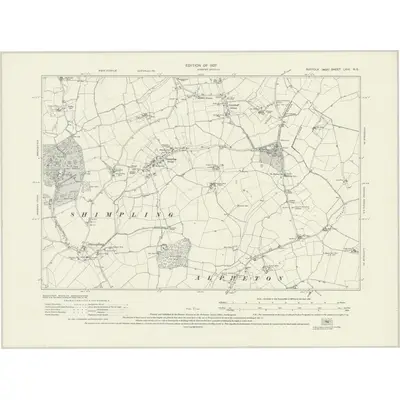 1924 Map of Suffolk LXIII.NE, 1927 Print