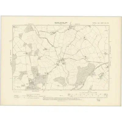 1902 Map of Suffolk LXIII.SE, 1905 Print