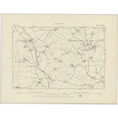1883 Map of Suffolk LXIV.NW, 1884 Print