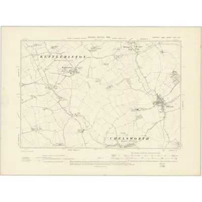 1902 Map of Suffolk LXIV.SE, 1905 Print