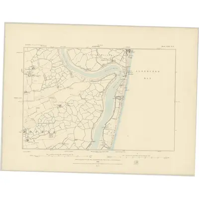1881 Map of Suffolk LXIX.NE, 1883 Print