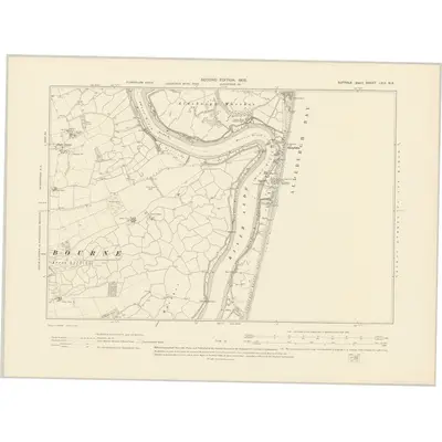 1902 Map of Suffolk LXIX.NE, 1905 Print