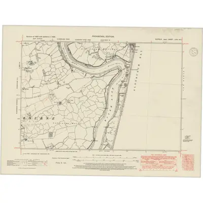 1938 Map of Suffolk LXIX.NE, 1948 Print