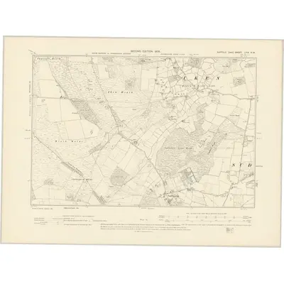 1902 Map of Suffolk LXIX.NW, 1905 Print