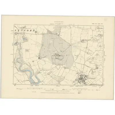 1881 Map of Suffolk LXIX.SW, 1887 Print