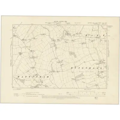 1902 Map of Suffolk LXV.NW, 1905 Print