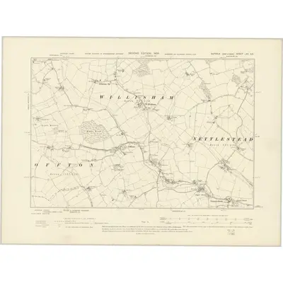 1902 Map of Suffolk LXV.SE, 1905 Print