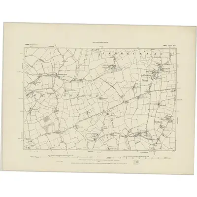 1883 Map of Suffolk LXVI.NE, 1884 Print