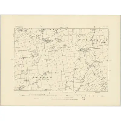 1881 Map of Suffolk LXVI.SE, 1884 Print