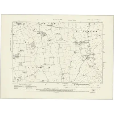 1925 Map of Suffolk LXVI.SE, 1928 Print