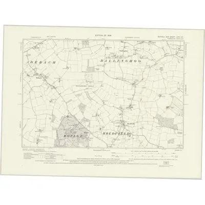 1925 Map of Suffolk LXVII.NE, 1928 Print