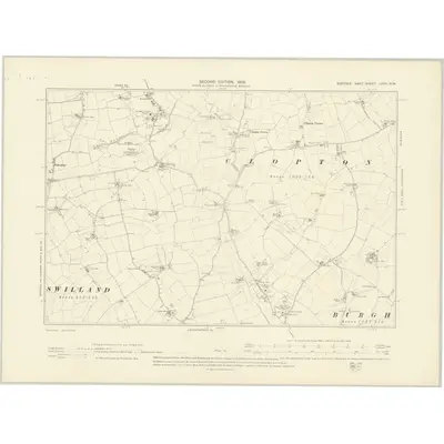 1902 Map of Suffolk LXVII.NW, 1905 Print