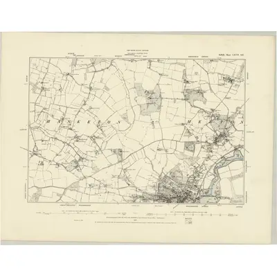1881 Map of Suffolk LXVII.SE, 1887 Print