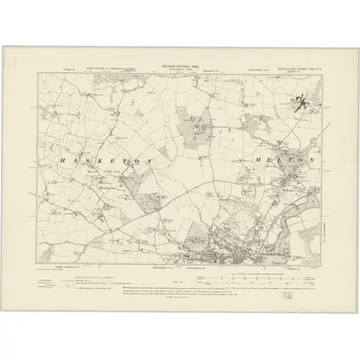 1902 Map of Suffolk LXVII.SE, 1905 Print