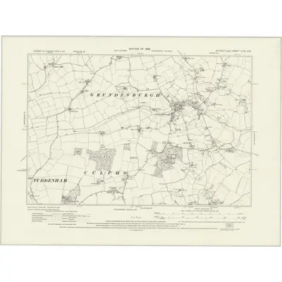 1925 Map of Suffolk LXVII.SW, 1928 Print