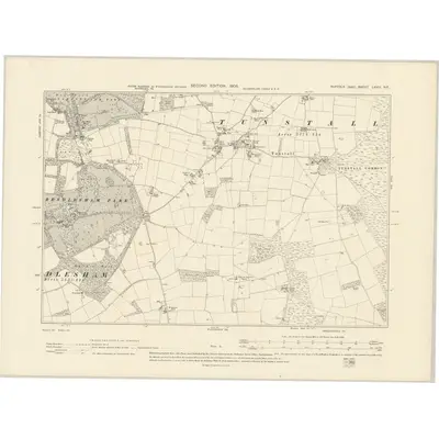 1902 Map of Suffolk LXVIII.NE, 1905 Print