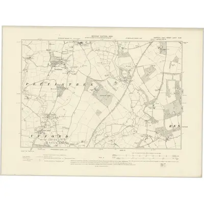 1902 Map of Suffolk LXVIII.NW, 1905 Print