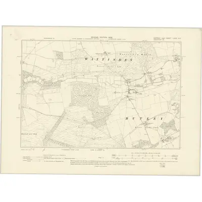 1902 Map of Suffolk LXVIII.SE, 1905 Print