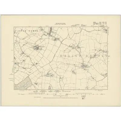 1876 Map of Suffolk LXX.SW, 1887 Print