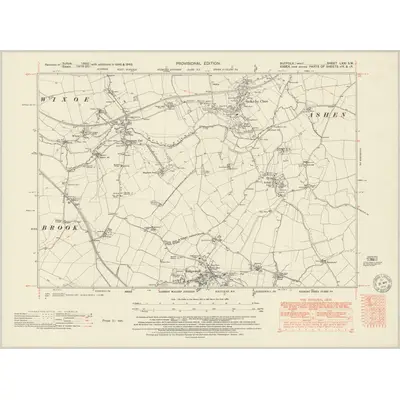 1946 Map of Suffolk LXXI.SW, 1951 Print