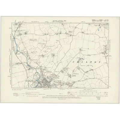 1896 Map of Suffolk LXXII.SE, 1899 Print