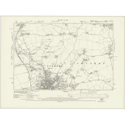 1924 Map of Suffolk LXXII.SE, 1928 Print