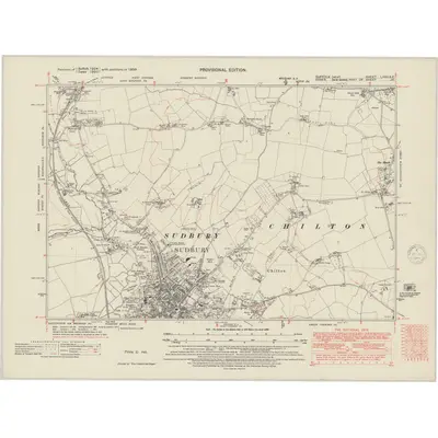 1938 Map of Suffolk LXXII.SE, 1948 Print