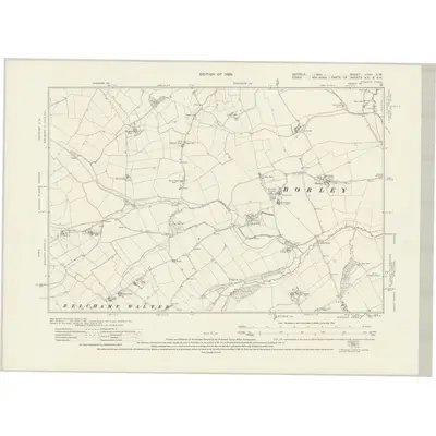 1924 Map of Suffolk LXXII.SW, 1928 Print