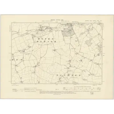 1902 Map of Suffolk LXXIII.NE, 1905 Print