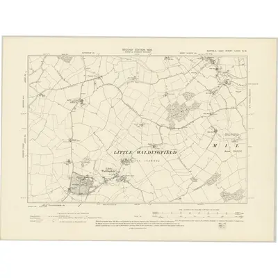 1902 Map of Suffolk LXXIII.NW, 1905 Print