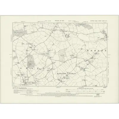 1924 Map of Suffolk LXXIII.SE, 1927 Print
