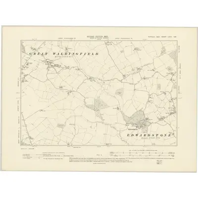 1902 Map of Suffolk LXXIII.SW, 1905 Print