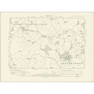 1924 Map of Suffolk LXXIII.SW, 1927 Print