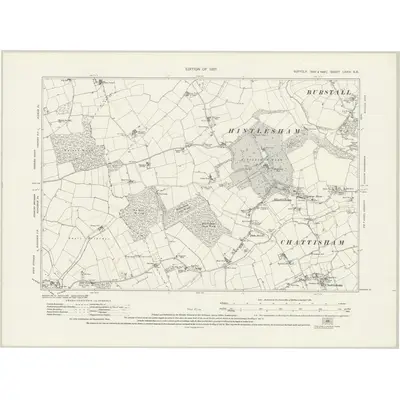 1924 Map of Suffolk LXXIV.SE, 1927 Print