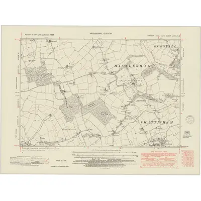 1938 Map of Suffolk LXXIV.SE, 1948 Print