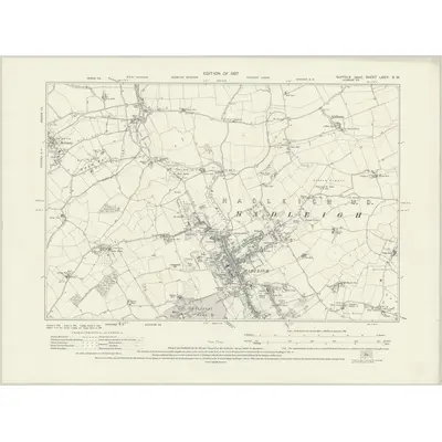 1924 Map of Suffolk LXXIV.SW, 1927 Print