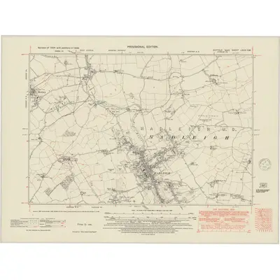 1938 Map of Suffolk LXXIV.SW, 1948 Print