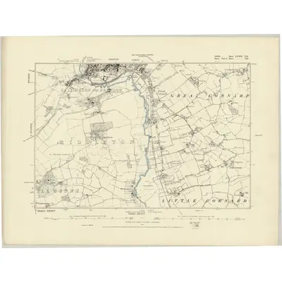 1876 Map of Suffolk LXXIX.NE, 1887 Print