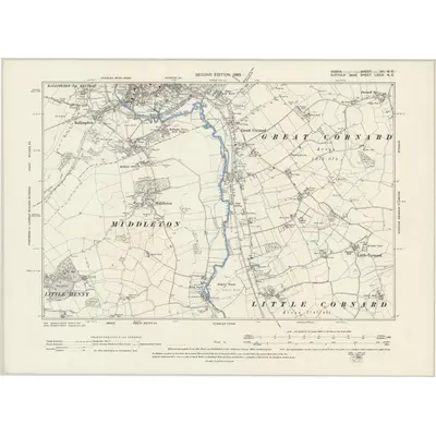 1881 Map of Suffolk LXXIX.NE, 1899 Print