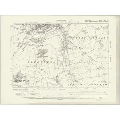 1924 Map of Suffolk LXXIX.NE, 1928 Print
