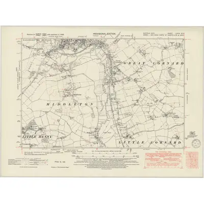 1938 Map of Suffolk LXXIX.NE, 1949 Print